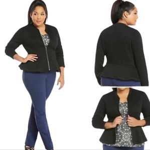 Torrid black knit zip front peplum jacket. Sz 4X